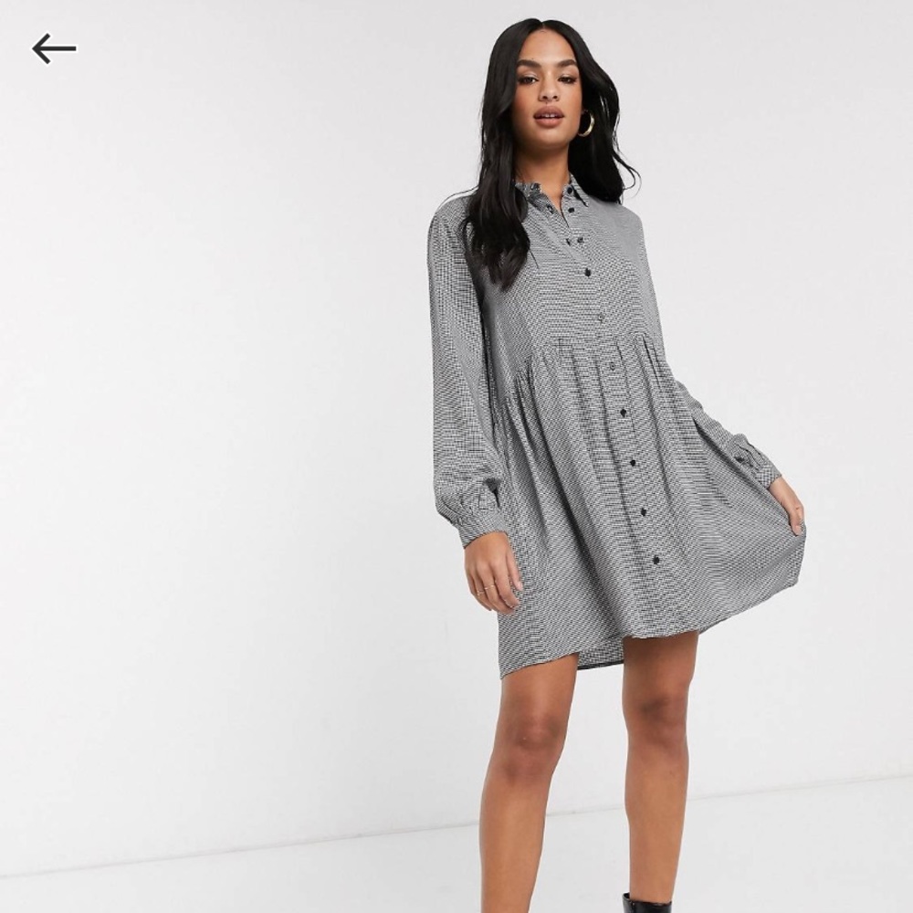 Stradivarius Shirt Dress in Houndstooth - Picture 4 of 7